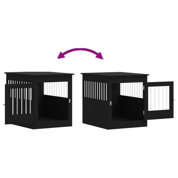 vidaXL Hundbur svart 64,5x80x71 cm konstruerat trä