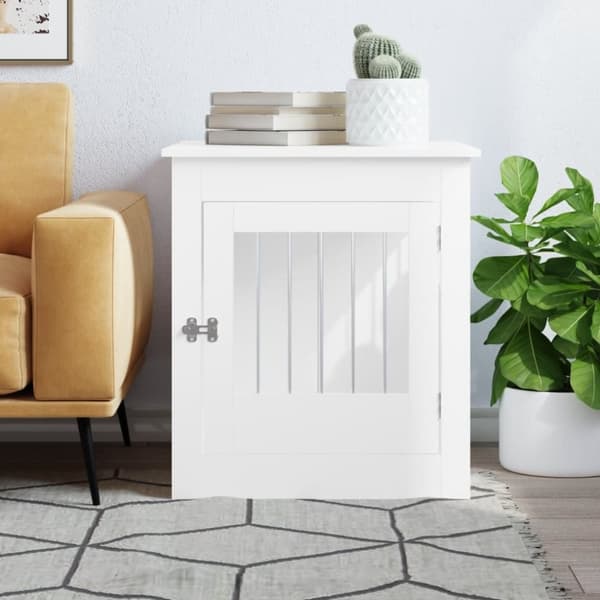 vidaXL Hundbur vit 64,5x80x71 cm konstruerat trä