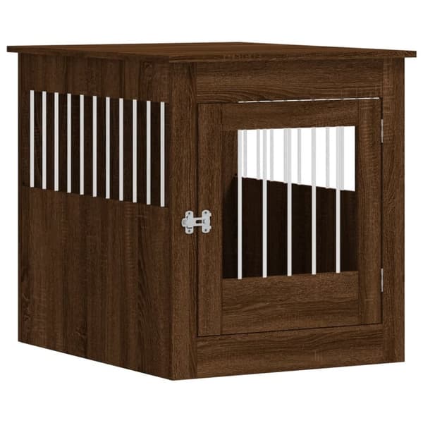 vidaXL hundebur 64,5x80x71 cm konstrueret træ brun egetræsfarve