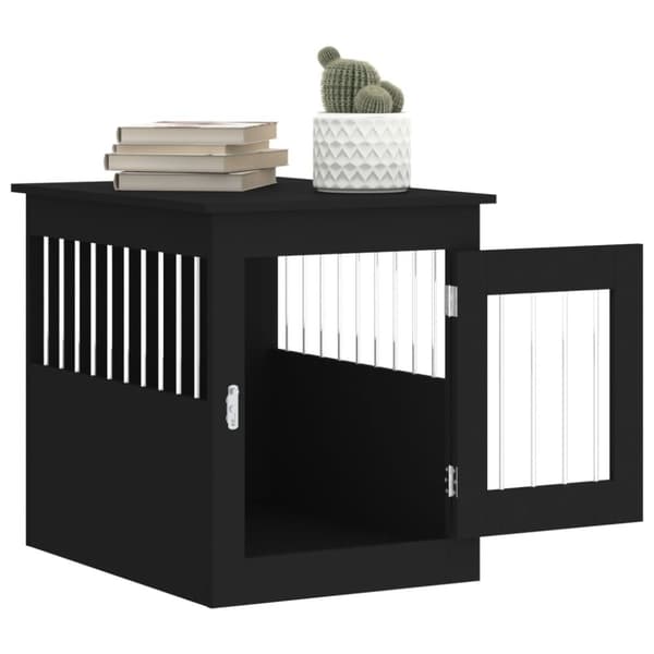 vidaXL Hundbur/sidobord svart 55x75x65 cm konstruerat trä