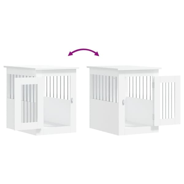 vidaXL Hundbur/sidobord vit 45x62x59 cm konstruerat trä