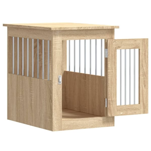 vidaXL Hundbur/sidobord sonoma-ek 45x62x59 cm konstruerat trä