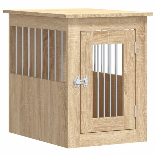 vidaXL Hundbur/sidobord sonoma-ek 45x62x59 cm konstruerat trä