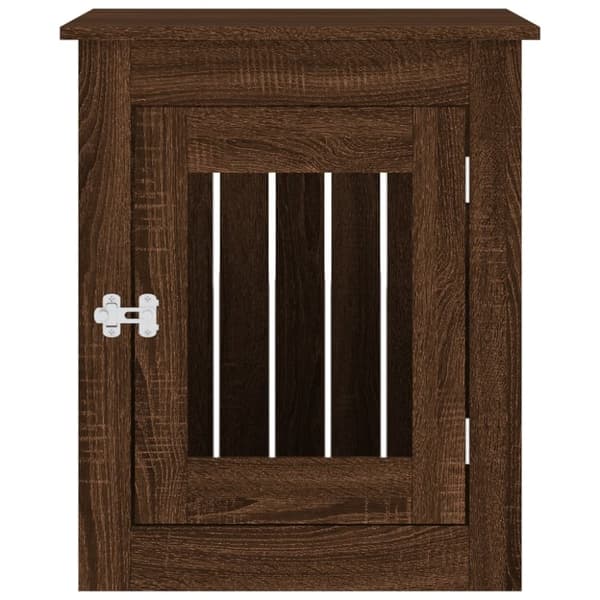 vidaXL hundebur 55x75x65 cm konstrueret træ brun egetræsfarve