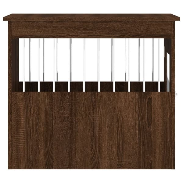 vidaXL hundebur 55x75x65 cm konstrueret træ brun egetræsfarve
