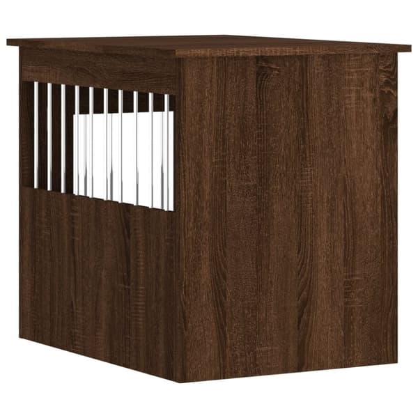 vidaXL hundebur 55x75x65 cm konstrueret træ brun egetræsfarve