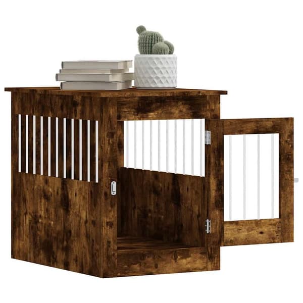 vidaXL hundebur 55x80x68 cm konstrueret træ røget egetræsfarve