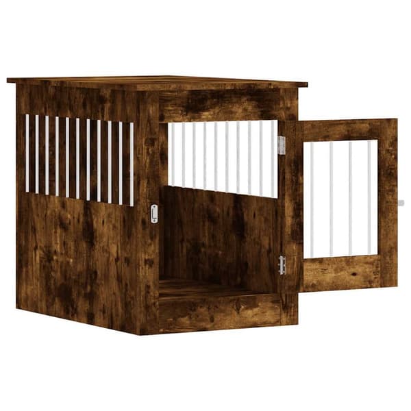 vidaXL hundebur 55x80x68 cm konstrueret træ røget egetræsfarve