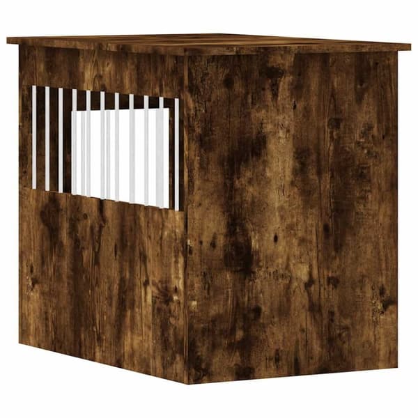 vidaXL hundebur 55x80x68 cm konstrueret træ røget egetræsfarve