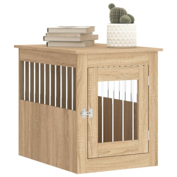 vidaXL hundebur 55x75x65 cm konstrueret træ sonoma-eg
