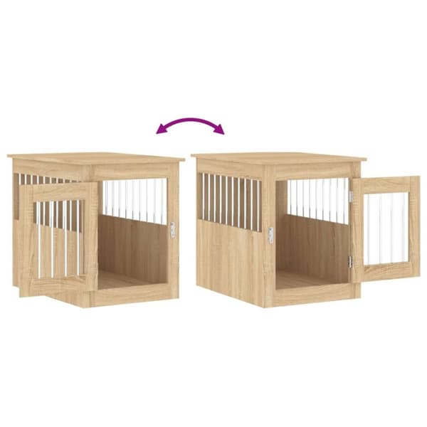 vidaXL hundebur 55x75x65 cm konstrueret træ sonoma-eg