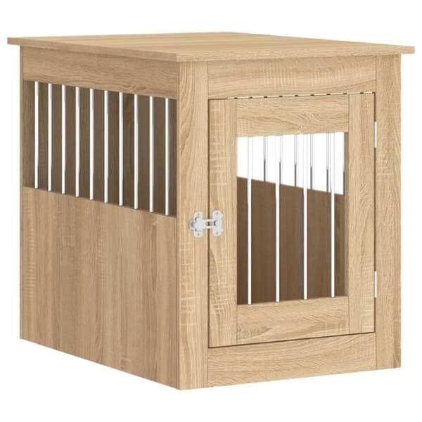 vidaXL hundebur 55x75x65 cm konstrueret træ sonoma-eg