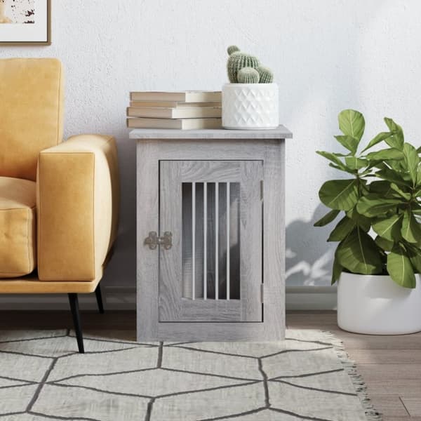 vidaXL hundebur 45x62x59 cm konstrueret træ grå sonoma-eg
