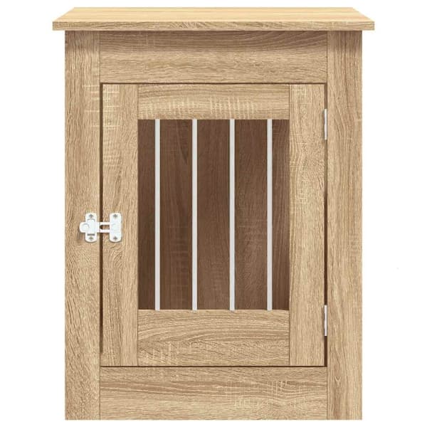 vidaXL Hundbur/sidobord sonoma-ek 55x80x68 cm konstruerat trä