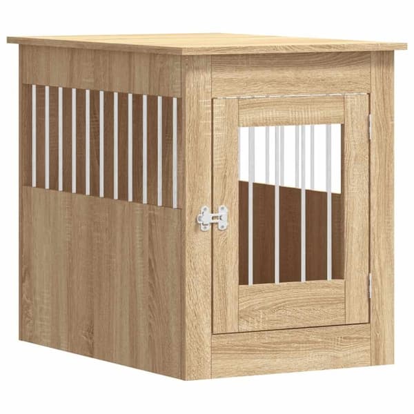 vidaXL Hundbur/sidobord sonoma-ek 55x80x68 cm konstruerat trä