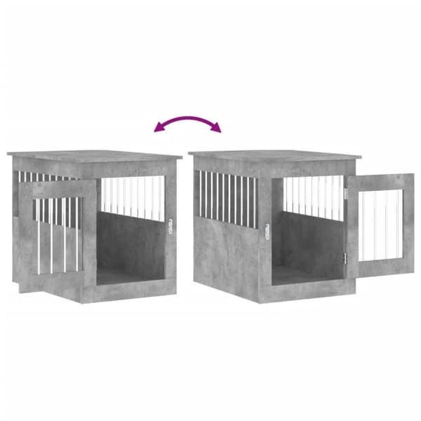 vidaXL Hundbur/sidobord betonggrå 55x75x65 cm konstruerat trä