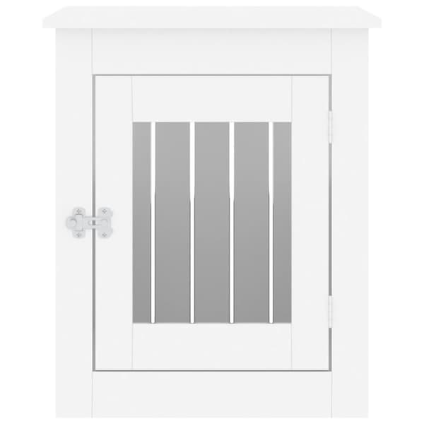 vidaXL Hundbur/sidobord vit 55x75x65 cm konstruerat trä