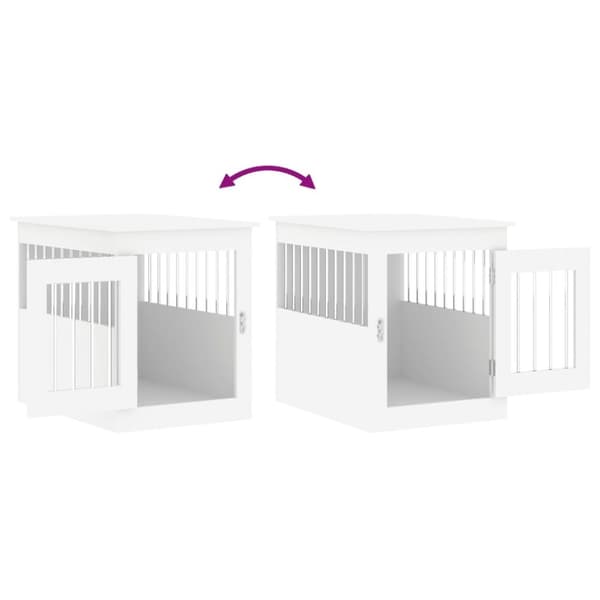 vidaXL Hundbur/sidobord vit 55x75x65 cm konstruerat trä