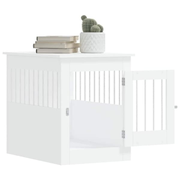 vidaXL Hundbur/sidobord vit 55x80x68 cm konstruerat trä
