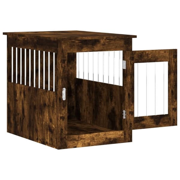vidaXL Hundbur/sidobord rökfärgad ek 55x75x65 cm konstruerat trä