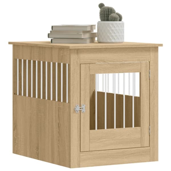 vidaXL hundebur 64,5x80x71 cm konstrueret træ sonoma-eg