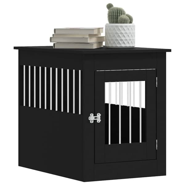 vidaXL hundebur 55x80x68 cm konstrueret træ sort