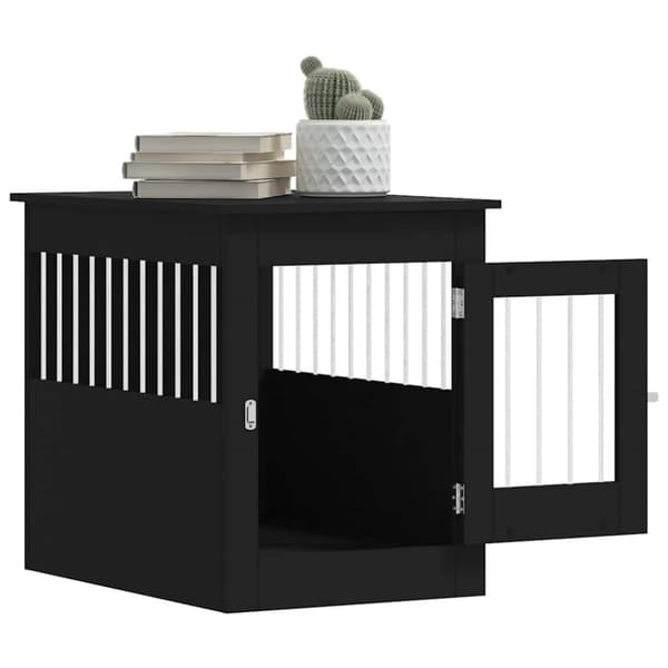vidaXL hundebur 55x80x68 cm konstrueret træ sort