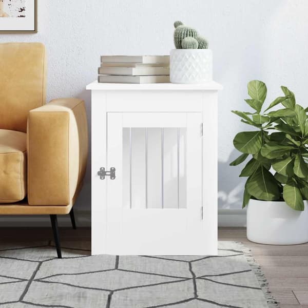 vidaXL hundebur 55x80x68 cm konstrueret træ hvid