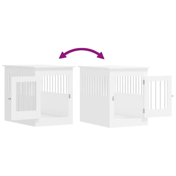 vidaXL hundebur 55x80x68 cm konstrueret træ hvid