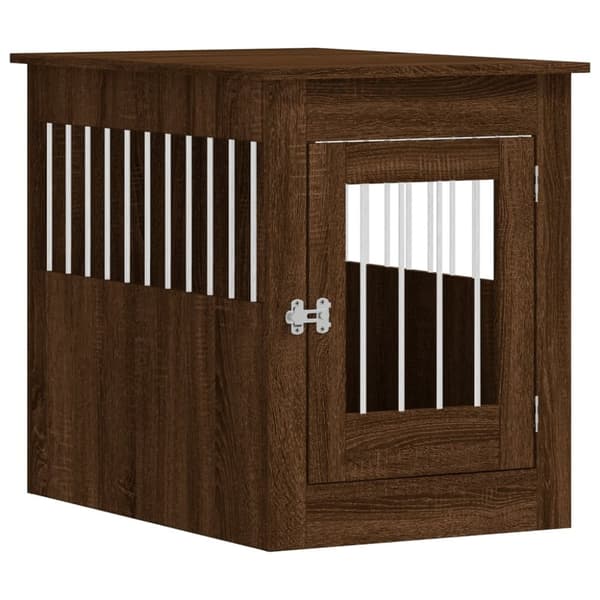 vidaXL hundebur 55x80x68 cm konstrueret træ brun egetræsfarve
