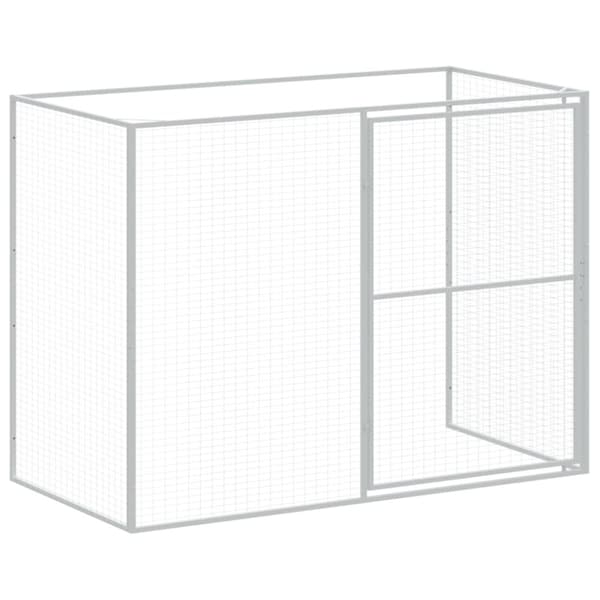 hundehus m. løbegård 214x1069x181 cm galvaniseret stål antracit