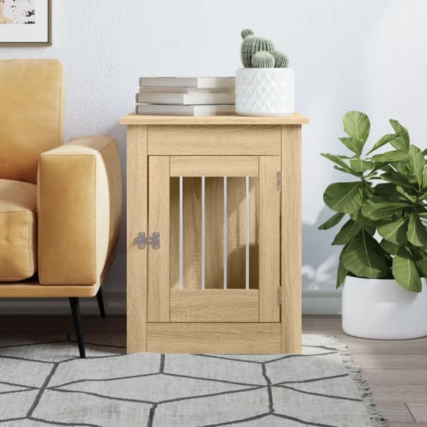 hundebur 55x80x68 cm konstrueret træ sonoma-eg