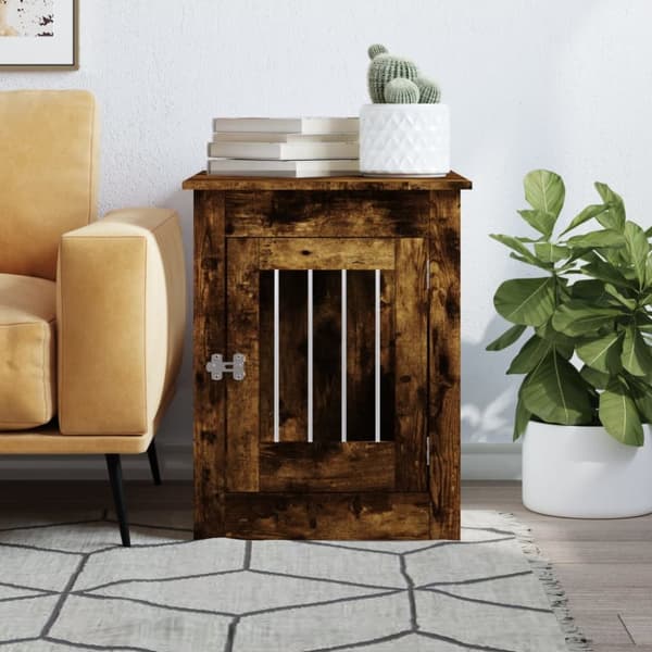 hundebur 55x80x68 cm konstrueret træ røget egetræsfarve
