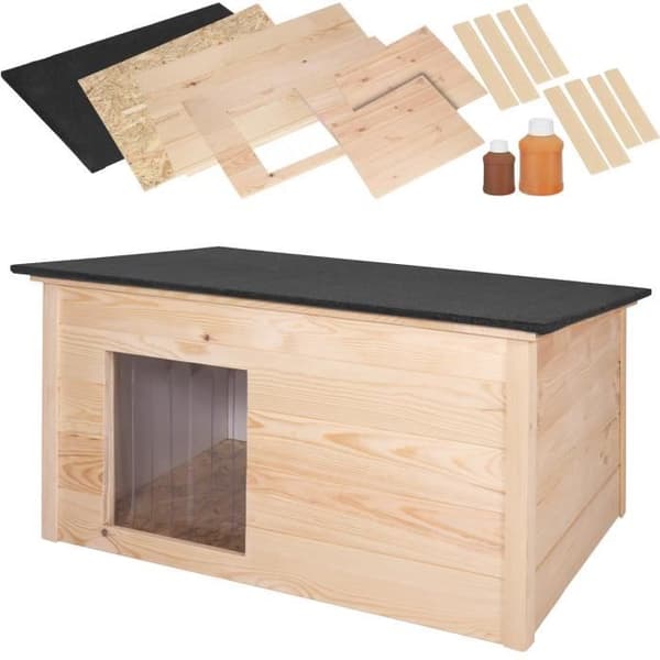 Springos® Hus för katt eller hund 66 x 51,5 x 51 cm – Utomhus, isolerat