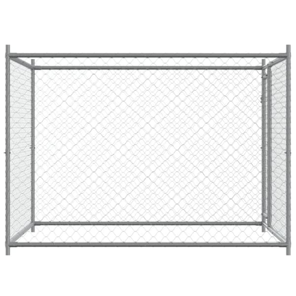 vidaXL Koiranhäkki ovella harmaa 2x2x1,5 m galvanoitu teräs