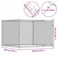 Pikkukuva 8 / 8: vidaXL Koiranhäkki ovella harmaa 2x2x1,5 m galvanoitu teräs