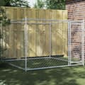 Pikkukuva 1 / 8: vidaXL Koiranhäkki ovella harmaa 2x2x1,5 m galvanoitu teräs