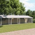 Miniatyrbilde 4 av 9: vidaXL Hundebur med tak og dør grå 10x2x2 m galvanisert stål