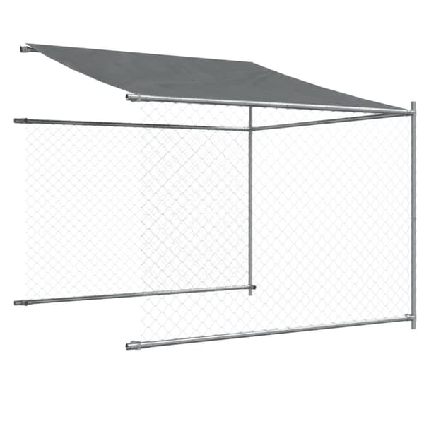 vidaXL hundegård med tag og låge 12x2x2 m galvaniseret stål grå