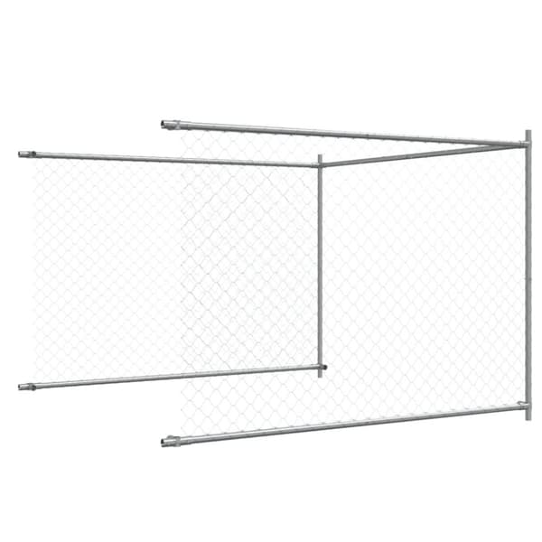 vidaXL hundegård med låge 4x2x1,5 m galvaniseret stål grå