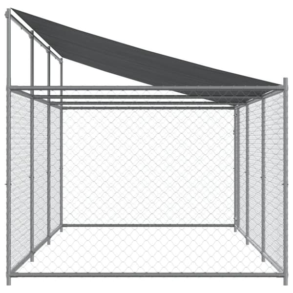 vidaXL Koiranhäkki katolla ja ovella harmaa 6x2x2 m galvanoitu teräs