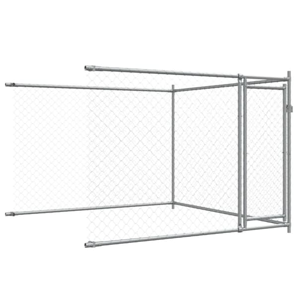 vidaXL hundegård med låger 12x2x1,5 m galvaniseret stål grå
