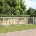 Miniatyrbilde 1 av 9: vidaXL Hundebur med dører grå 10x2x1,5 m galvanisert stål