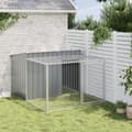 Miniatyrbilde 3 av 10: vidaXL Hundehus med gård antrasitt 153x194x110 cm galvanisert stål