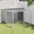 Miniatyrbilde 1 av 10: vidaXL Hundehus med gård antrasitt 153x194x110 cm galvanisert stål