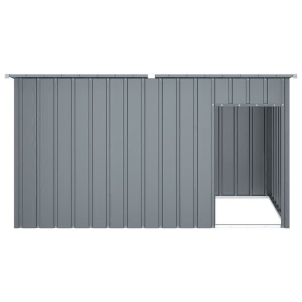 vidaXL Hundehus med tak antrasitt 196x91x110 cm galvanisert stål