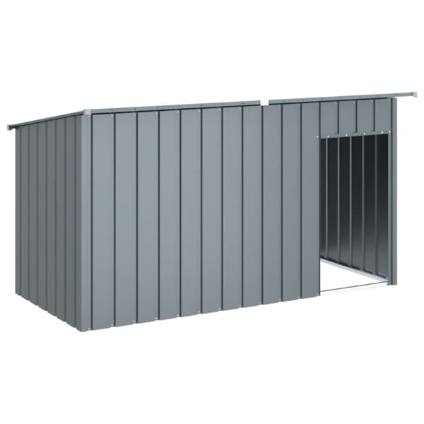 vidaXL Hundehus med tak antrasitt 196x91x110 cm galvanisert stål