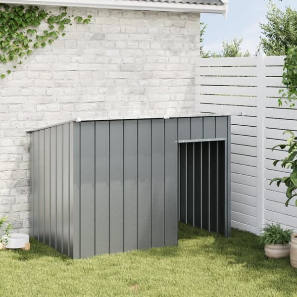 vidaXL Hundehus med tak antrasitt 153x91x110 cm galvanisert stål