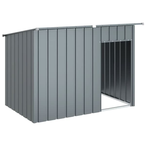 vidaXL Hundehus med tak antrasitt 153x91x110 cm galvanisert stål