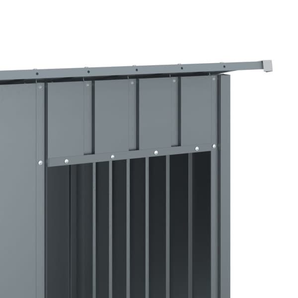 vidaXL hundehus med tag 196x91x110 cm galvaniseret stål antracitgrå